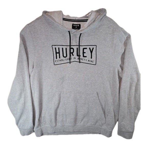 Hurley Other - Hurley Grey Hoodie -‎ Embroidered Logo